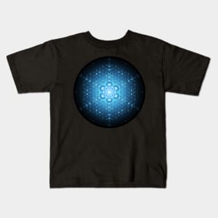 Blue microdot | Sacred geometry mandala Kids T-Shirt